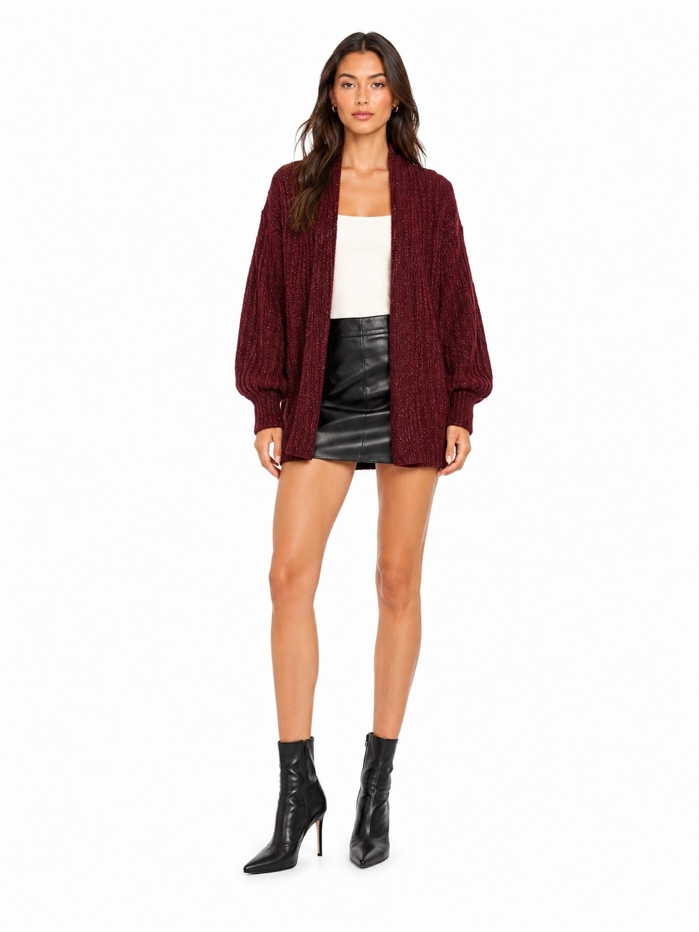 URBAN OUTFITTERS Truly Madly Deeply Chunky Knit Balloon Sleeve Cardigan Sweater